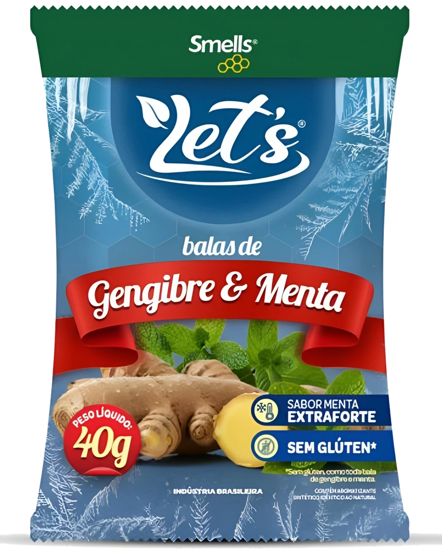 Balas Let's gengibre e menta
