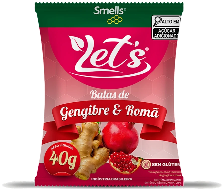Balas Let's gengibre e romã